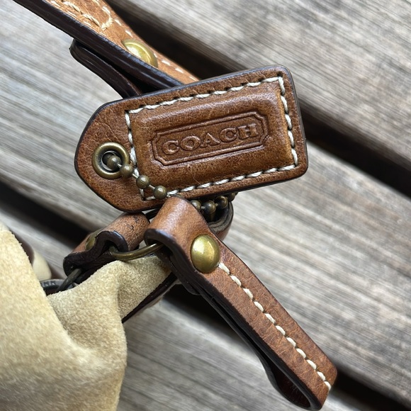 Authentic Tan Brown Animal Cheetah Print Canvas Leather Coach Mini Bag Purse - Picture 13 of 13